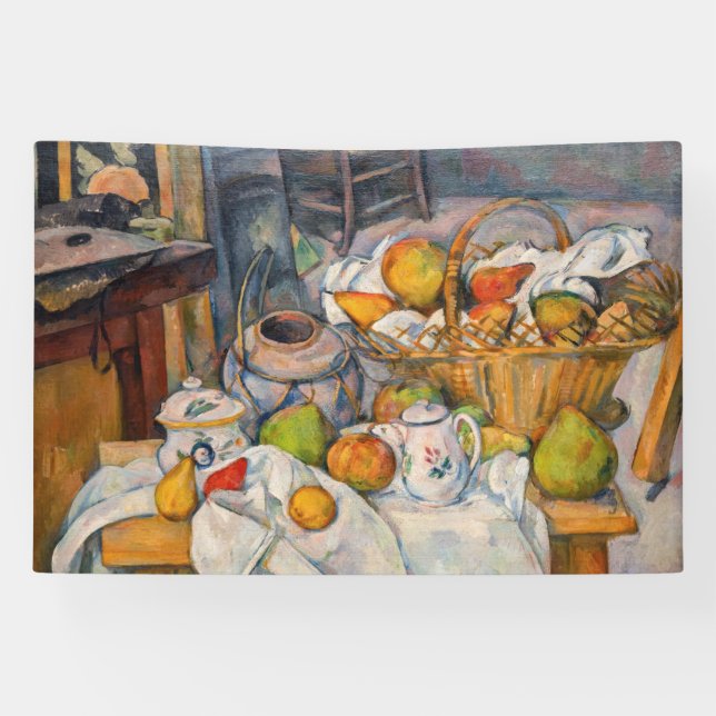 Paul Cezanne - Stillleben mit Basket Banner (Horizontal)