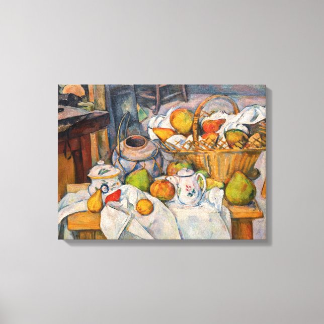 Paul Cezanne - Stillleben mit Basket Leinwanddruck (Vorderseite)