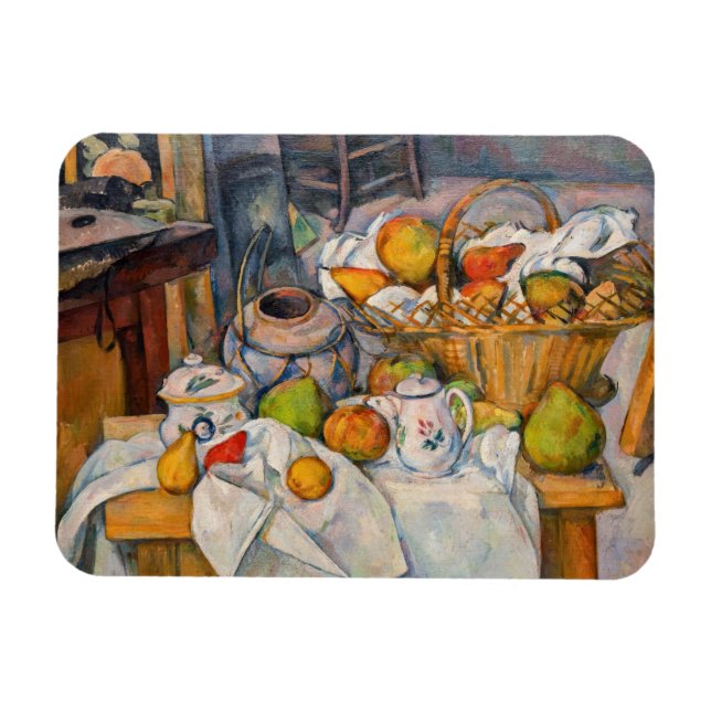 Paul Cezanne - Stillleben mit Basket Magnet (Horizontal)