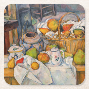 Paul Cezanne - Stillleben mit Basket Rechteckiger Pappuntersetzer