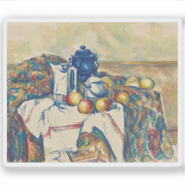 Paul Cézanne - Stillleben mit Blue Pot Aufkleber (Vorderseite)