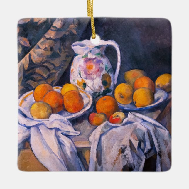 Paul Cezanne - Stillleben mit einem Vorhang Keramikornament (Vorderseite)
