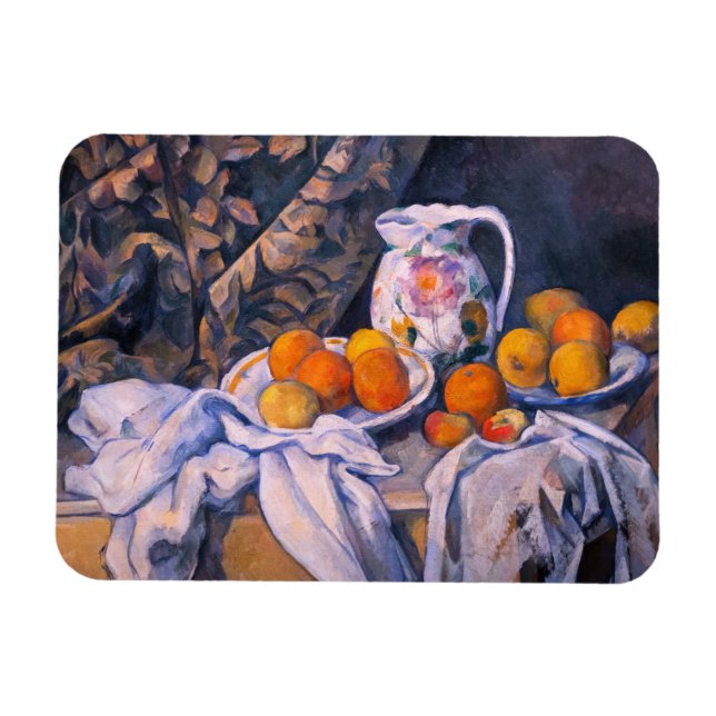 Paul Cezanne - Stillleben mit einem Vorhang Magnet (Horizontal)