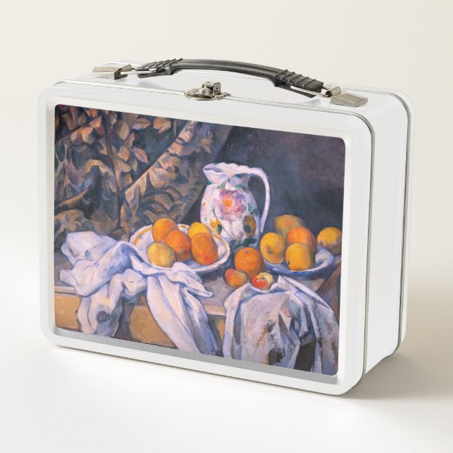 Paul Cezanne - Stillleben mit einem Vorhang Metall Brotdose (Vorderseite)