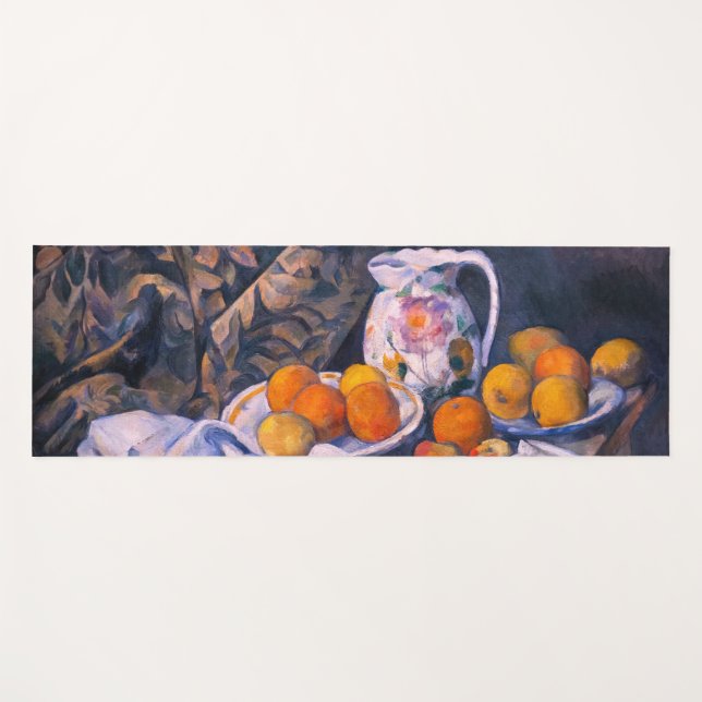 Paul Cezanne - Stillleben mit einem Vorhang Yogamatte (Vorderseite (Horizontal))