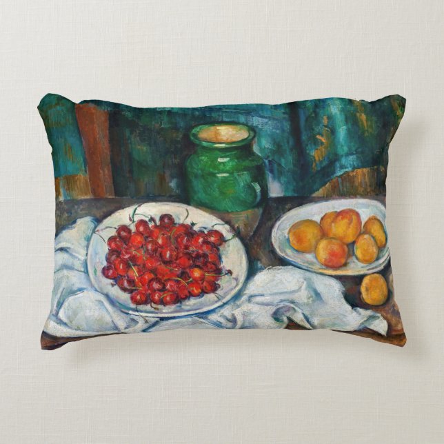 Paul Cezanne - Stillleben mit Kirschen und Peachs Dekokissen (Vorderseite)