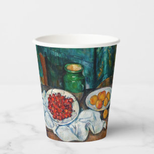 Paul Cezanne - Stillleben mit Kirschen und Peachs Pappbecher