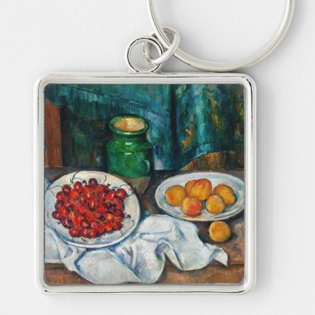 Paul Cezanne - Stillleben mit Kirschen und Peachs Schlüsselanhänger (Vorne)