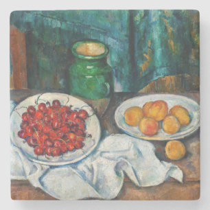 Paul Cezanne - Stillleben mit Kirschen und Peachs Steinuntersetzer