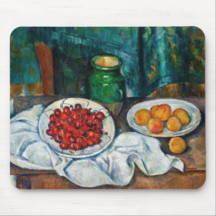 Paul Cezanne - Stillleben mit Kirschen und Pfirsic Mousepad
