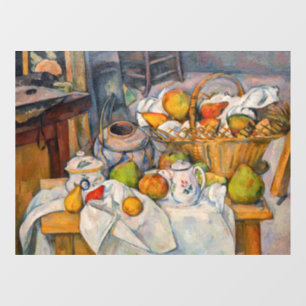 Paul Cezanne - Stillleben mit Korb Fensteraufkleber