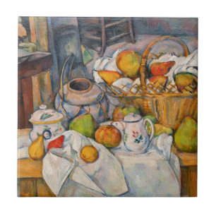 Paul Cezanne - Stillleben mit Korb Fliese