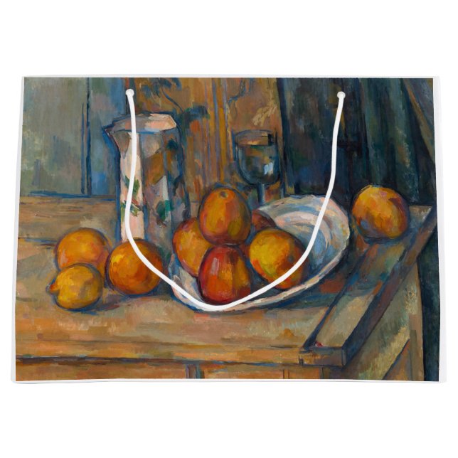 Paul Cezanne - Stillleben mit Milchsaft und Obst Große Geschenktüte (Vorderseite)