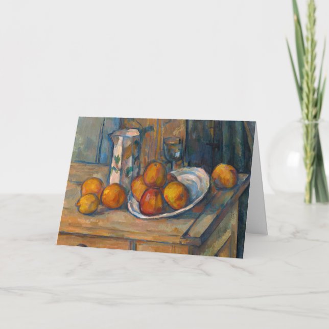Paul Cezanne - Stillleben mit Milchsaft und Obst Karte (Vorderseite)