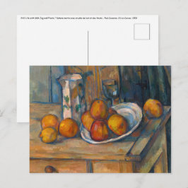 Paul Cezanne - Stillleben mit Milchsaft und Obst Postkarte