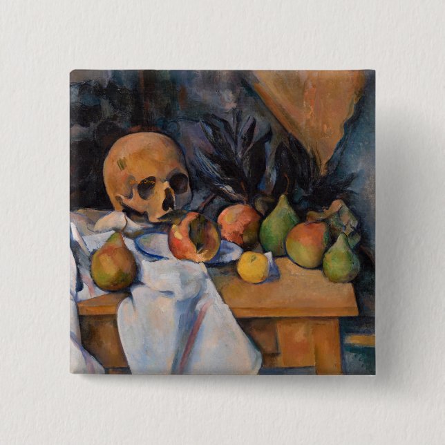 Paul Cezanne - Stillleben mit Totenkopf Button (Vorderseite)