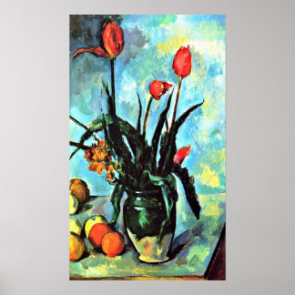 Paul Cezanne - Stillleben mit Tulpen Poster