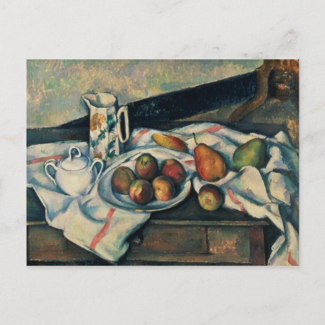 Paul Cezanne | Stillleben von Pfirsichen und Birne Postkarte (Vorderseite)