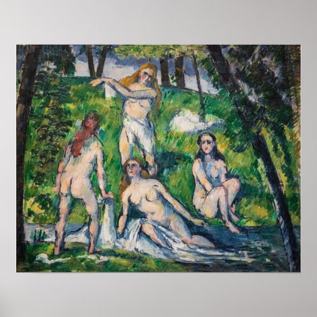 Paul Cezanne - Vier Bathers Poster (Vorne)