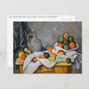 Paul Cezanne - Vorhang, Jug und Fruchtschale Postkarte