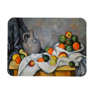Paul Cezanne - Vorhang, Krug und Obstschale Magnet