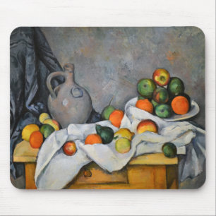 Paul Cezanne - Vorhang, Krug und Obstschale Mousepad
