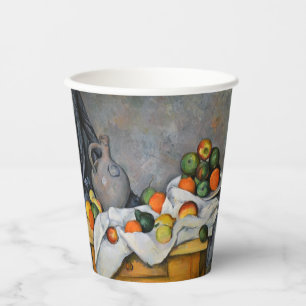 Paul Cezanne - Vorhang, Krug und Obstschale Pappbecher