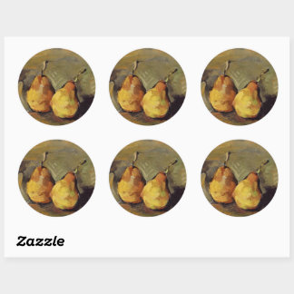 Paul Cezanne's painting, Two Pears, Runder Aufkleber