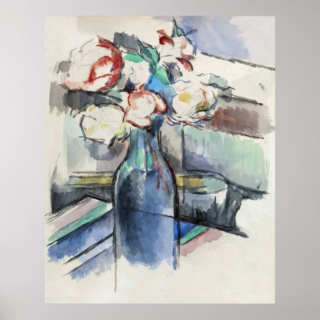 Paul Cézannes Rose in einer Flasche (1900-1904) Poster (Vorne)