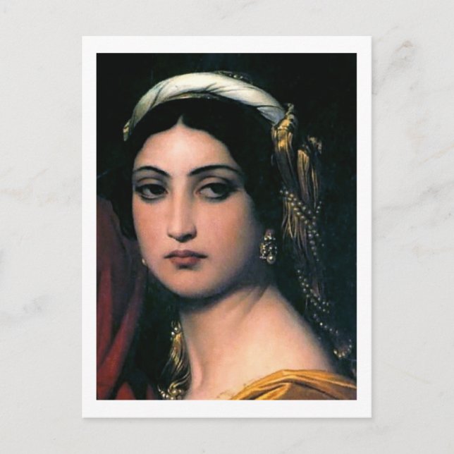 Paul Delaroche, Herodias, Detail, Frau Postkarte (Vorderseite)