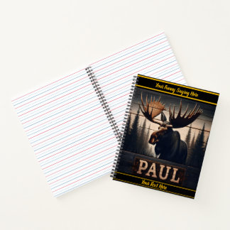 Paul der Elche in einem ruhigen Wald Notizbuch