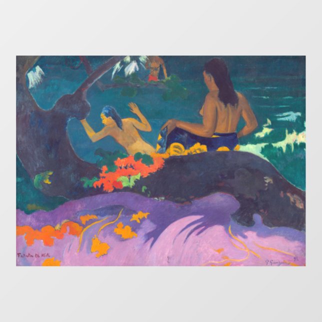 Paul Gauguin - Am Meer / Fatata te Miti Fensteraufkleber (Blatt)