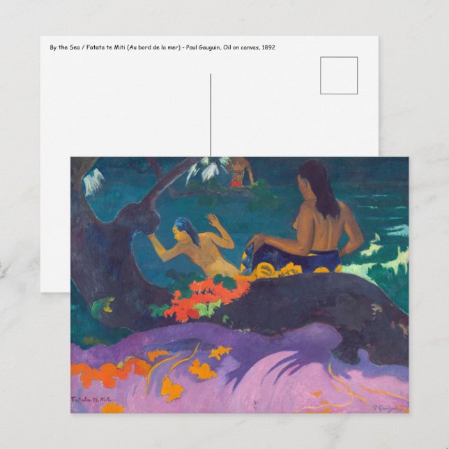 Paul Gauguin - Am Meer / Fatata te Miti Postkarte (Vorne/Hinten)