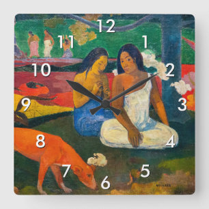 Paul Gauguin - Arearea / Der rote Hund Quadratische Wanduhr