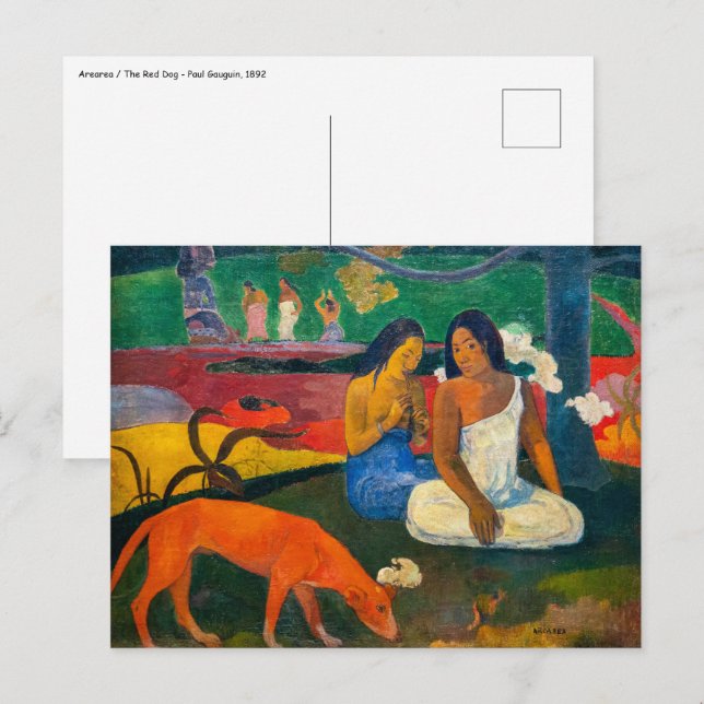 Paul Gauguin - Arearea / The Red Dog Postkarte (Vorne/Hinten)