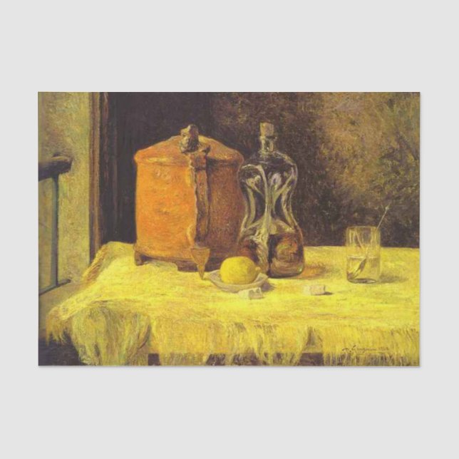Paul Gauguin, "At the Window" Gemälde Seidenpapier (Vorderseite)