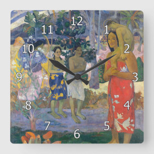 Paul Gauguin - Ave Maria / Ia Orana Maria Quadratische Wanduhr