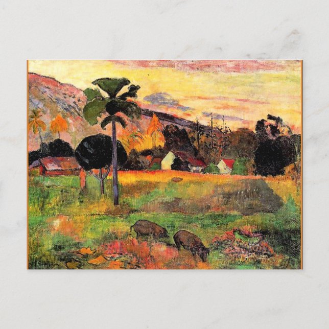 Paul Gauguin berühmtes Bild, Komm her Postkarte (Vorderseite)