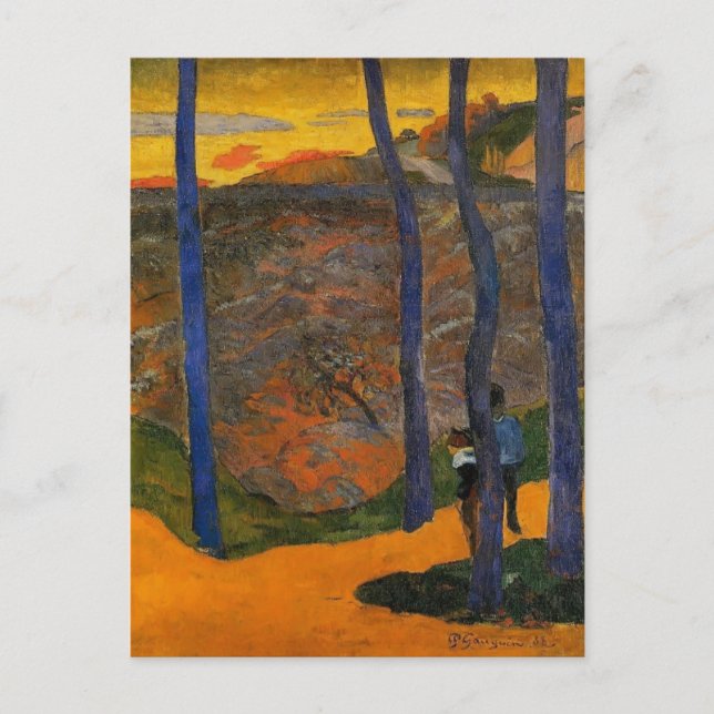 Paul Gauguin - Blaue Bäume Postkarte (Vorderseite)
