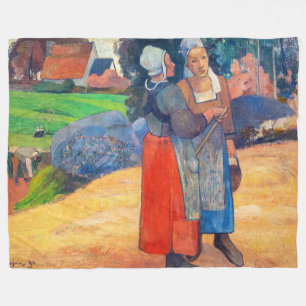 Paul Gauguin - Bretonische Bäuerinnen Fleecedecke