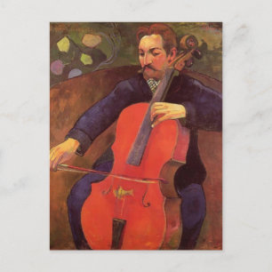 Paul Gauguin- Cellist, Portrait von Upaupa Scheklu Postkarte