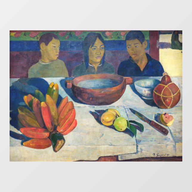 Paul Gauguin - Das Essen / Bananen Fensteraufkleber (Blatt)