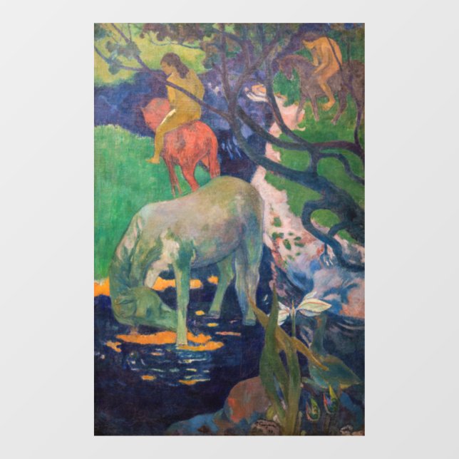 Paul Gauguin - Das Weiße Pferd Fensteraufkleber (Blatt)