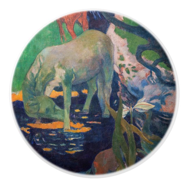 Paul Gauguin - Das Weiße Pferd Keramikknauf (Vorderseite)