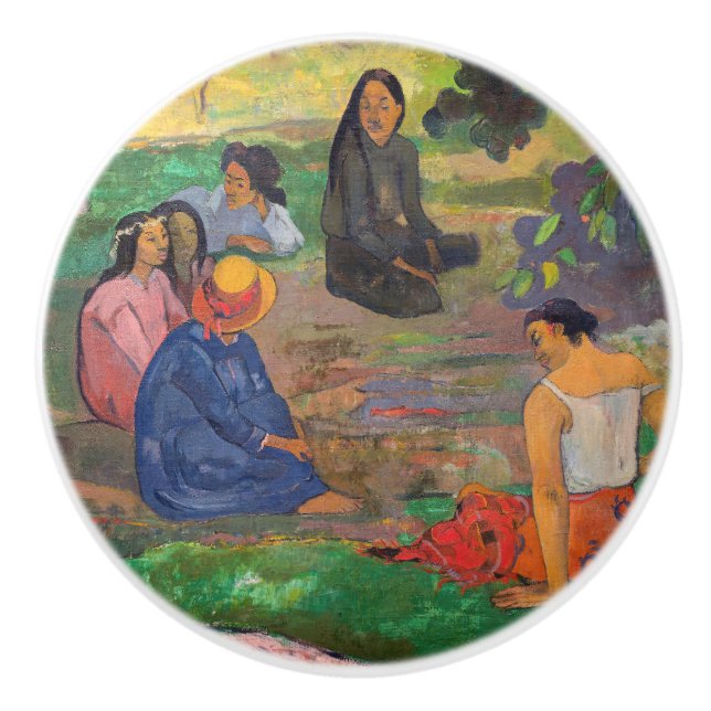 Paul Gauguin - Der Konversation / Parau Keramikknauf (Vorderseite)