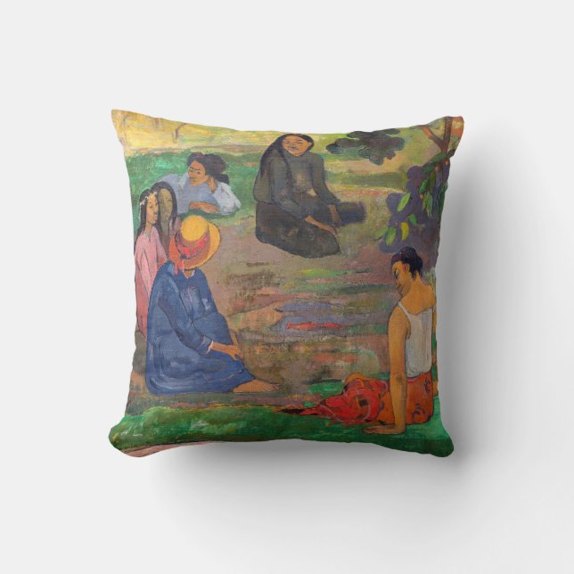 Paul Gauguin - Der Konversation / Parau Kissen (Vorderseite)