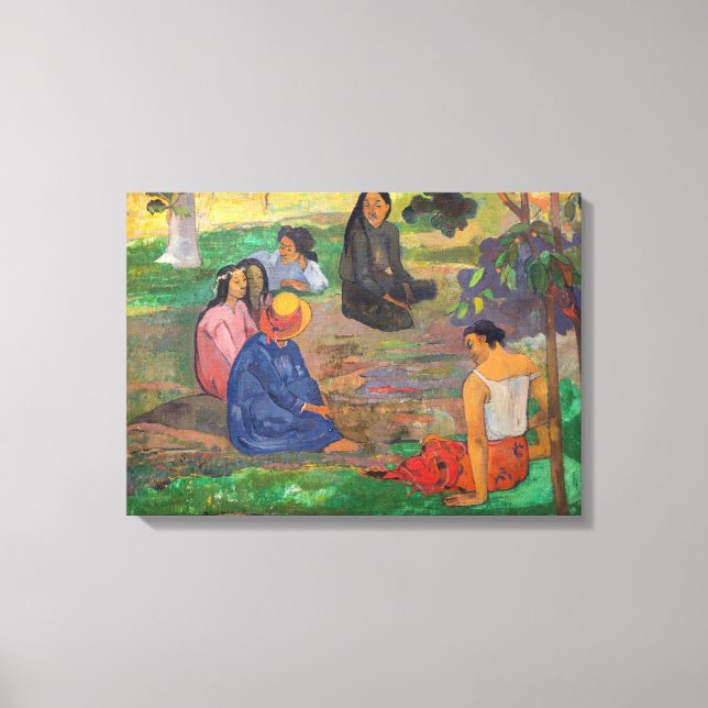 Paul Gauguin - Der Konversation / Parau Leinwanddruck (Vorderseite)