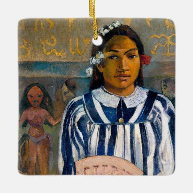 Paul Gauguin - Die Vorfahren von Tehamana Keramikornament (Vorderseite)