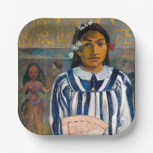 Paul Gauguin - Die Vorfahren von Tehamana Pappteller (Vorderseite)