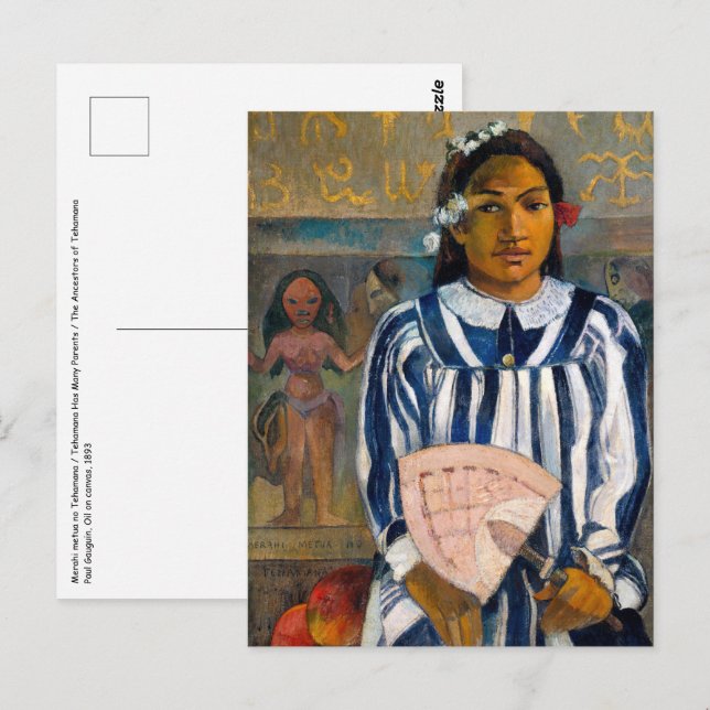 Paul Gauguin - Die Vorfahren von Tehamana Postkarte (Vorne/Hinten)